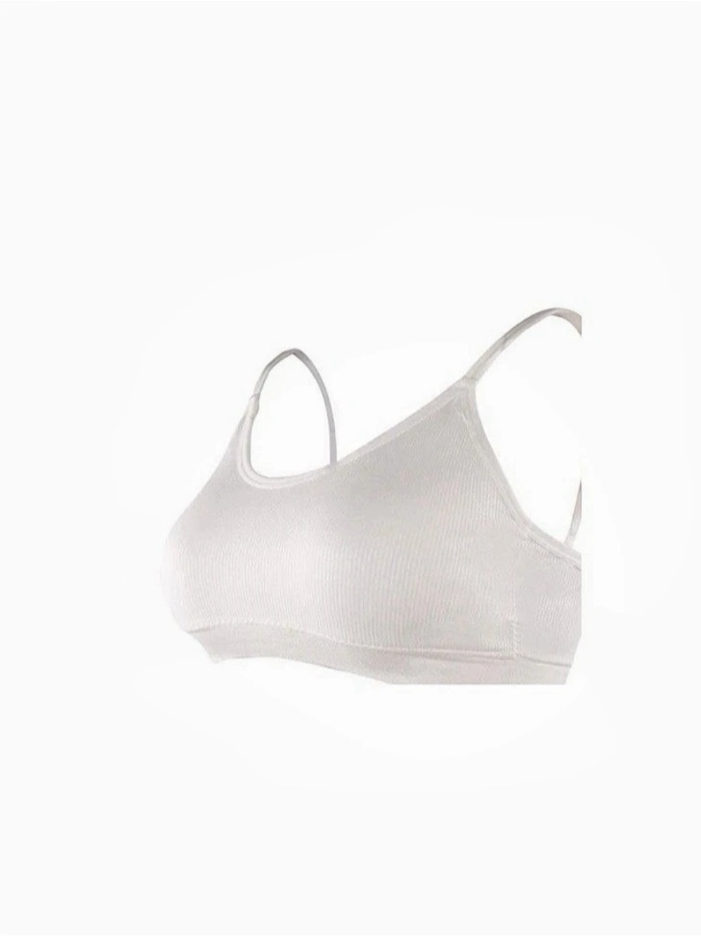 White Ribbed Bralette